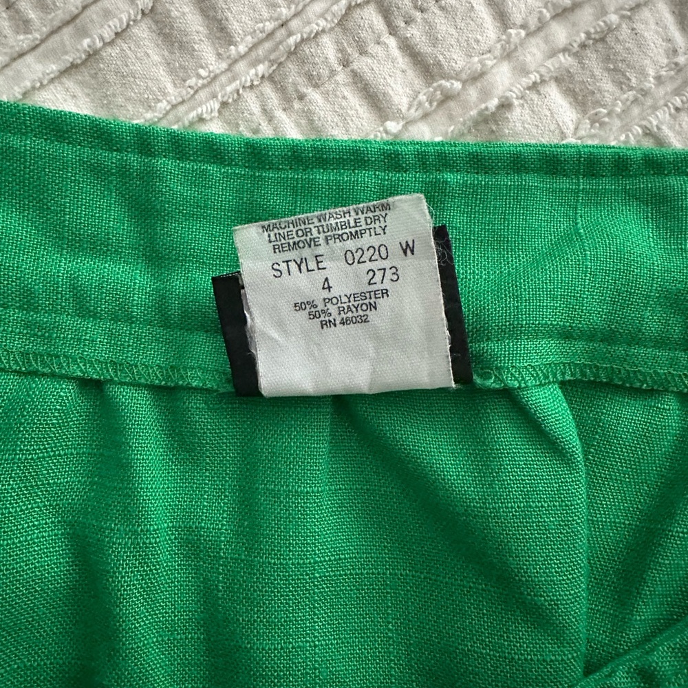 Vintage Green Midi Wrap Skirt - Picture 4 of 6